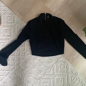 Cropped mock neck turtleneck